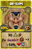 Wizard101 Myth spell card: Sni-clops, Spell ID 10957
