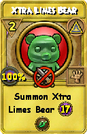 Wizard101 Myth spell card: Xtra Limes Bear, Spell ID 10958