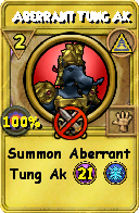 Wizard101 Myth spell card: Aberrant Tung Ak, Spell ID 10963