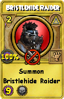 Wizard101 Myth spell card: Bristlehide Raider, Spell ID 10973