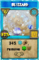 Wizard101 Ice spell card: Blizzard, Spell ID 10974