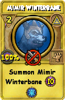 Wizard101 Myth spell card: Mimir Winterbane, Spell ID 10975