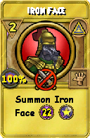 Wizard101 Myth spell card: Iron Face, Spell ID 10981