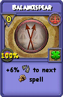 Wizard101 Balance spell card: Balancespear, Spell ID 10983