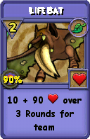 Wizard101 Life spell card: Life Bat, Spell ID 10676