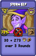 Wizard101 Storm spell card: Storm Elf, Spell ID 10585