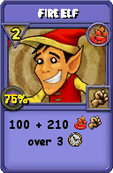 Wizard101 Fire spell card: Fire Elf, Spell ID 10261