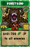 Wizard101 Life spell card: Forest Lord, Spell ID 10041