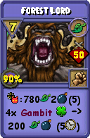 Wizard101 Life spell card: Forest Lord, Spell ID 10045