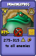 Wizard101 Myth spell card: Humongofrog, Spell ID 10455