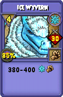 Wizard101 Ice spell card: Ice Wyvern, Spell ID 10224