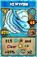 Wizard101 Ice spell card: Ice Wyvern, Spell ID 10223