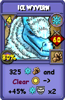 Wizard101 Ice spell card: Ice Wyvern, Spell ID 10225