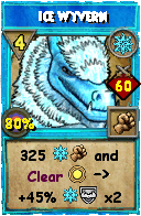 Wizard101 Ice spell card: Ice Wyvern, Spell ID 10225