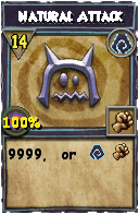 Wizard101 Shadow spell card: Natural Attack, Spell ID 10785
