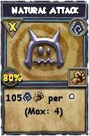 Wizard101 Shadow spell card: Natural Attack, Spell ID 10625