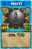 Wizard101 Ice spell card: Frailty, Spell ID 10939