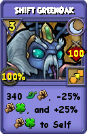 Wizard101 Moon spell card: Shift GreenOak, Spell ID 10284