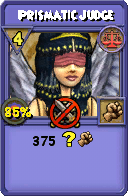 Wizard101 Balance spell card: Prismatic Judge, Spell ID 10305