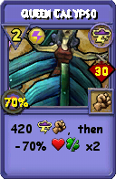 Wizard101 Storm spell card: Queen Calypso, Spell ID 10268