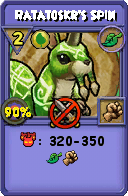 Wizard101 Life spell card: Ratatoskr's Spin, Spell ID 10465