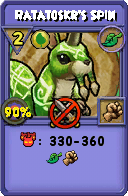Wizard101 Life spell card: Ratatoskr's Spin, Spell ID 10464