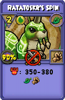 Wizard101 Life spell card: Ratatoskr's Spin, Spell ID 10462