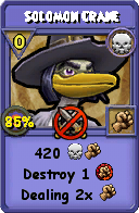 Wizard101 Death spell card: Solomon Crane, Spell ID 10490