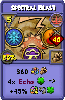 Wizard101 Balance spell card: Spectral Blast, Spell ID 10131
