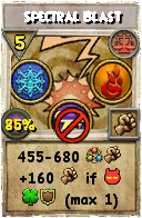 Wizard101 Balance spell card: Spectral Blast, Spell ID 10126