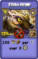 Wizard101 Storm spell card: Storm Hound, Spell ID 10833