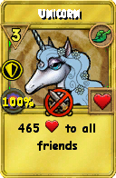 Wizard101 Life spell card: Unicorn, Spell ID 11017