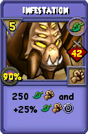 Wizard101 Life spell card: Infestation, Spell ID 11024