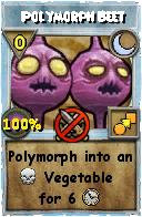Wizard101 Moon spell card: Polymorph Beet, Spell ID 11026