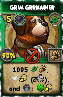 Wizard101 Life spell card: Grim Grrnadier, Spell ID 11038