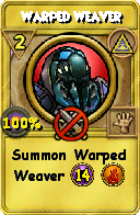 Wizard101 Myth spell card: Warped Weaver, Spell ID 11039