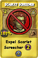 Wizard101 Myth spell card: Scarlet Screecher, Spell ID 11043