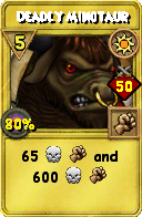 Wizard101 Sun spell card: Deadly Minotaur, Spell ID 11045