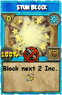 Wizard101 Ice spell card: Stun Block, Spell ID 11058