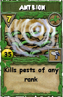 Wizard101 Gardening spell card: Ant Lion, Spell ID 11066