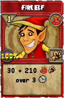 Wizard101 Fire spell card: Fire Elf, Spell ID 11072