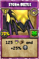 Wizard101 Storm spell card: Storm Beetle, Spell ID 11076