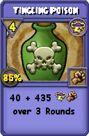Wizard101 Storm spell card: Tingling Poison, Spell ID 11081