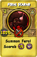 Wizard101 Myth spell card: Feral Scarab, Spell ID 11099