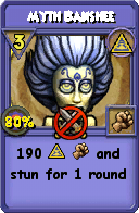 Wizard101 Myth spell card: Myth Banshee, Spell ID 11100