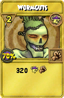 Wizard101 Storm spell card: Wormguts, Spell ID 11104