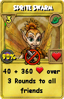 Wizard101 Life spell card: Sprite Swarm, Spell ID 11111