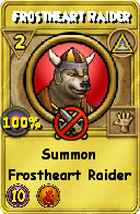 Wizard101 Myth spell card: Frostheart Raider, Spell ID 11113