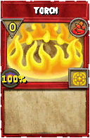 Wizard101 Fire spell card: Torch, Spell ID 11132