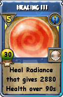 Wizard101 Cantrips spell card: Healing III, Spell ID 11135